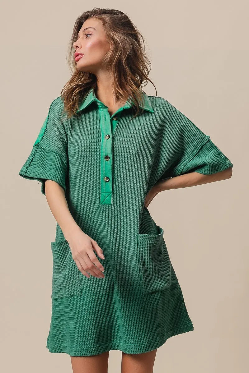 BiBi Dip Dye Mineral Washed Knit Dress - Velora