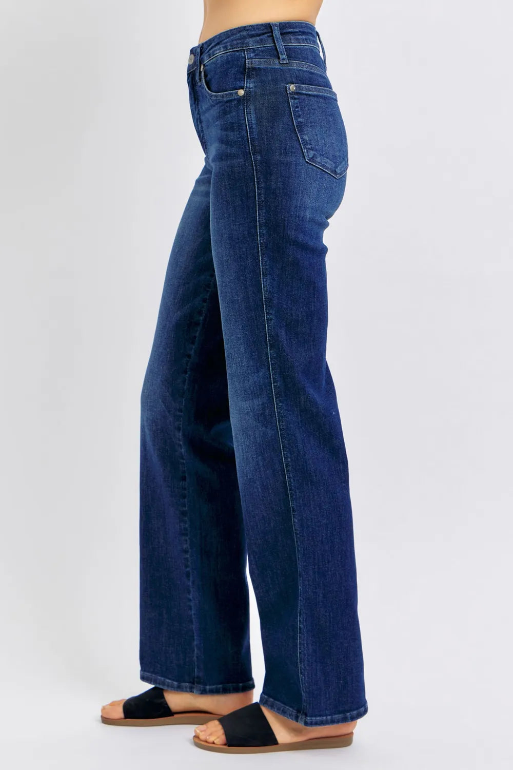 Judy Blue Full Size Tummy Control Straight Jeans Plus Size - Velora