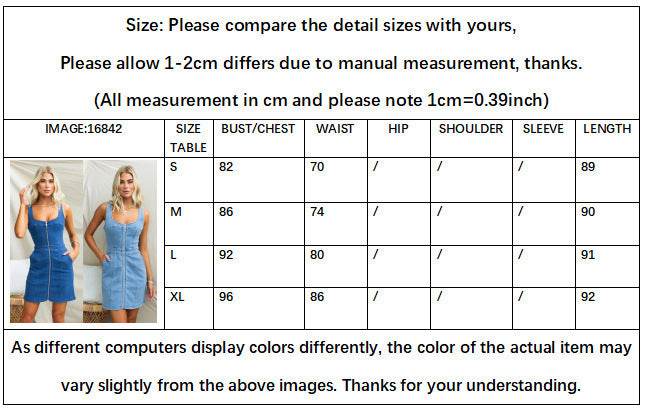 Spring And Summer Casual Slim Fit Denim Sleeveless Dress - Velora