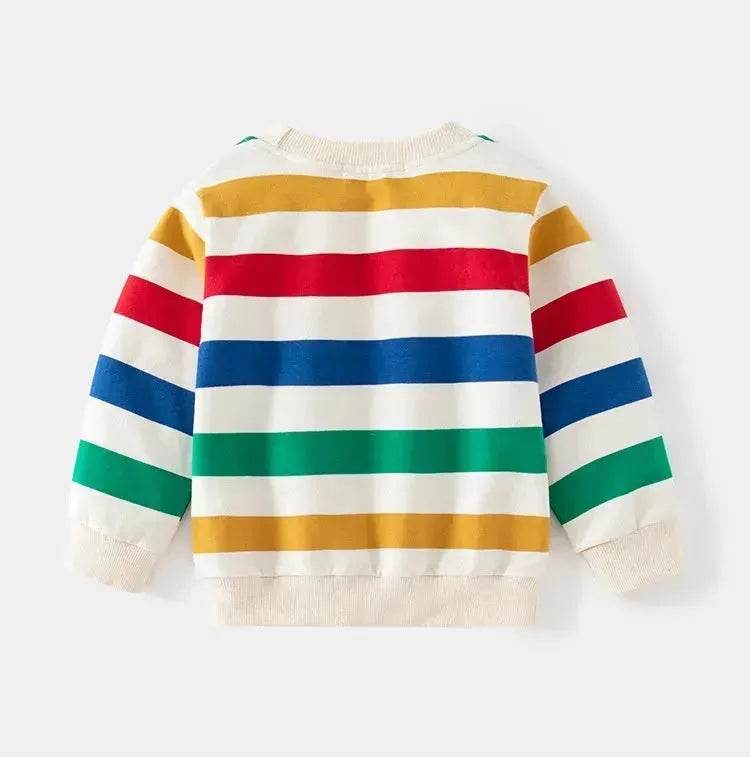Unisex Colorful Striped Long-sleeved Sweater for Kids Pullover for Kids - Velora