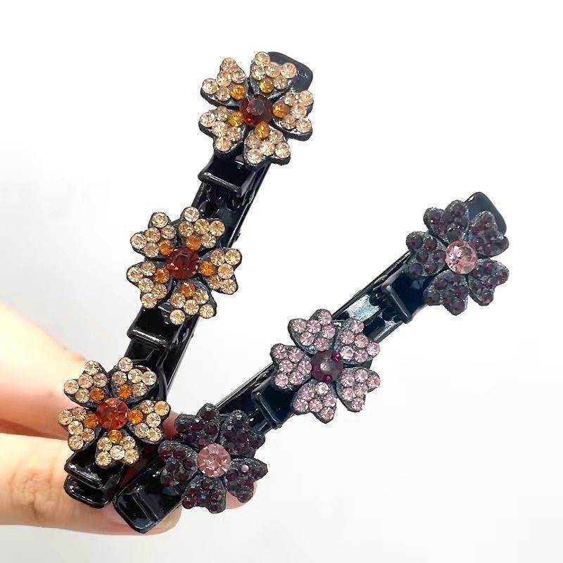 Girls Floral Rhinestone Bling Hair clip Hair Accessories