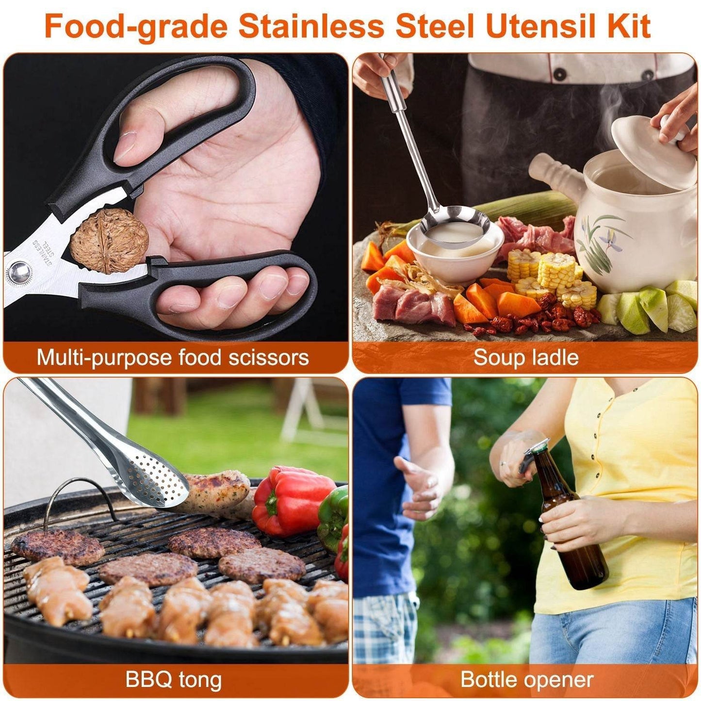 19Pcs Camping Cooking Utensil Kit Portable Picnic Cookware Outdoor Kitchen Equipment Gear Campfire Barbecue Appliances With Storage Bag - Velora