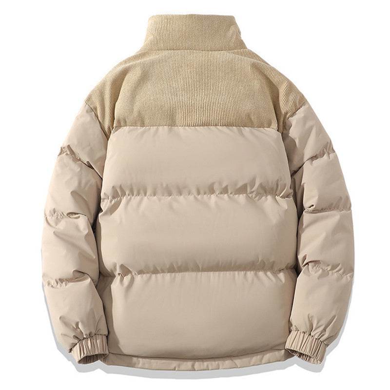 Winter Stand Collar Contrast-colored Coat Cotton Padded Jacket For Men Women Clothing - Velora