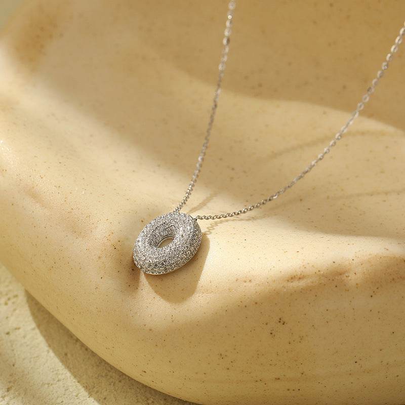 Silver 26 Letter Bubble Necklace For Women Full Diamond - Velora