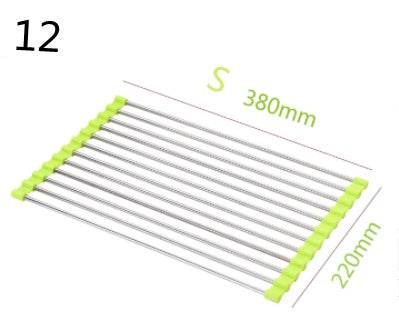 Folding Kitchen Drain Sink Rack Stainless Steel sink caddies - Velora