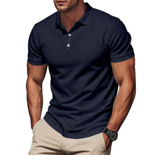 Men's Gentleman Loose Breathable Lapels Short Sleeve - Velora