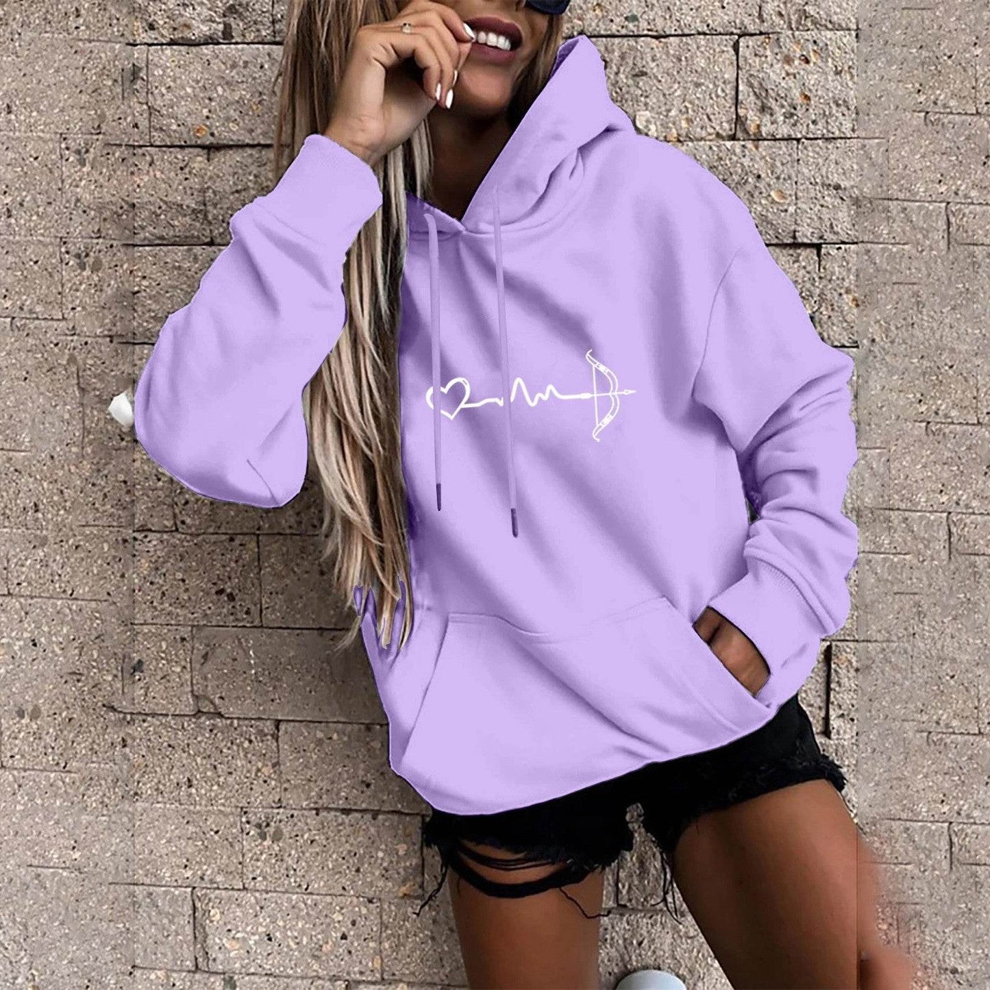 Fleece-lined Hoodie Sweater Couple's Tops Loose - Velora