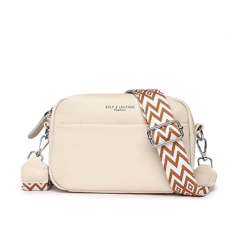 Fashion Shoulder Crossbody Bags With Rhombus Embroidered Wide Shoulder Strap Cute Small Square Bag Women - Velora