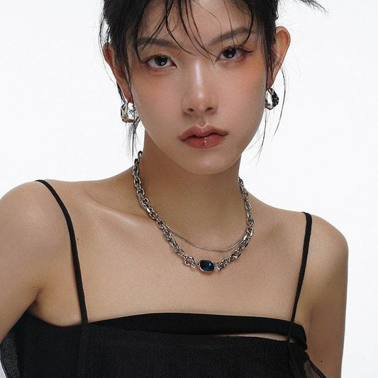 Light Luxury Original Switchable Gemstone Necklace Female Summer Light Luxury - Velora