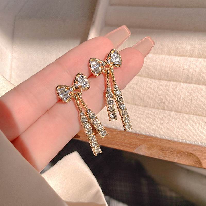 INS Butterfly Earrings With Rhinestones Fashion Temperament Jewelry - Velora