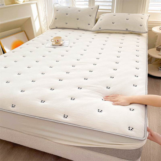 New Soybean Fiber Quilted Fitted Sheet Single Piece - Velora