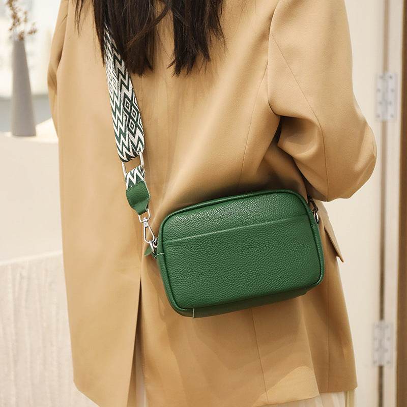 Fashion Shoulder Crossbody Bags With Rhombus Embroidered Wide Shoulder Strap Cute Small Square Bag Women - Velora