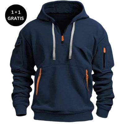 Dropped Shoulder Hooded Sweatshirt Men's Women's Plus Size Loose Pullover Fashion Sweatshirt - Velora
