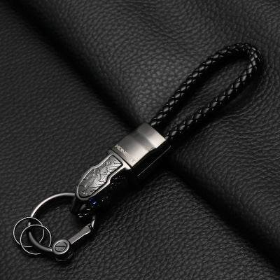 Keychain Keychain Braided Rope Leopard Head Male And Female Couple Pendant - Velora