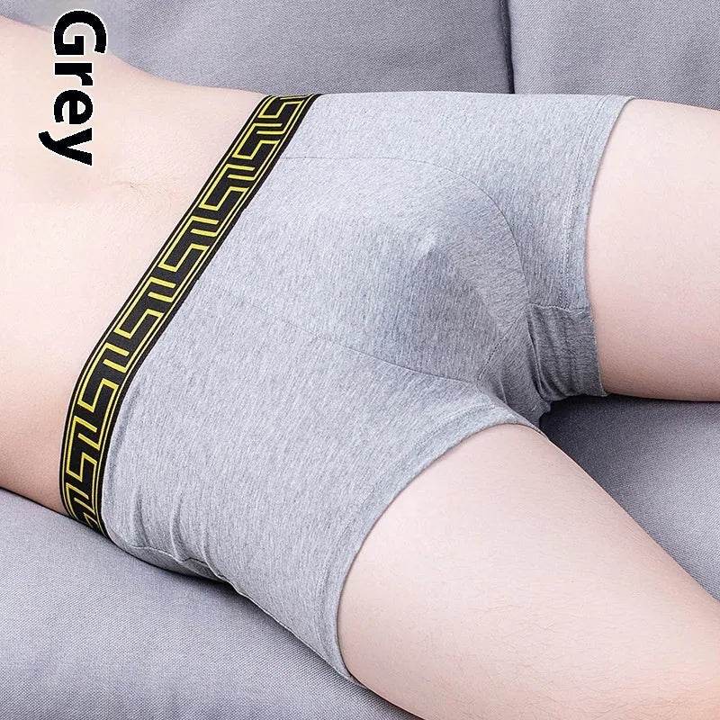 Men's Cotton Boxer Briefs Casual Solid Color Mid Waist underwear - Velora