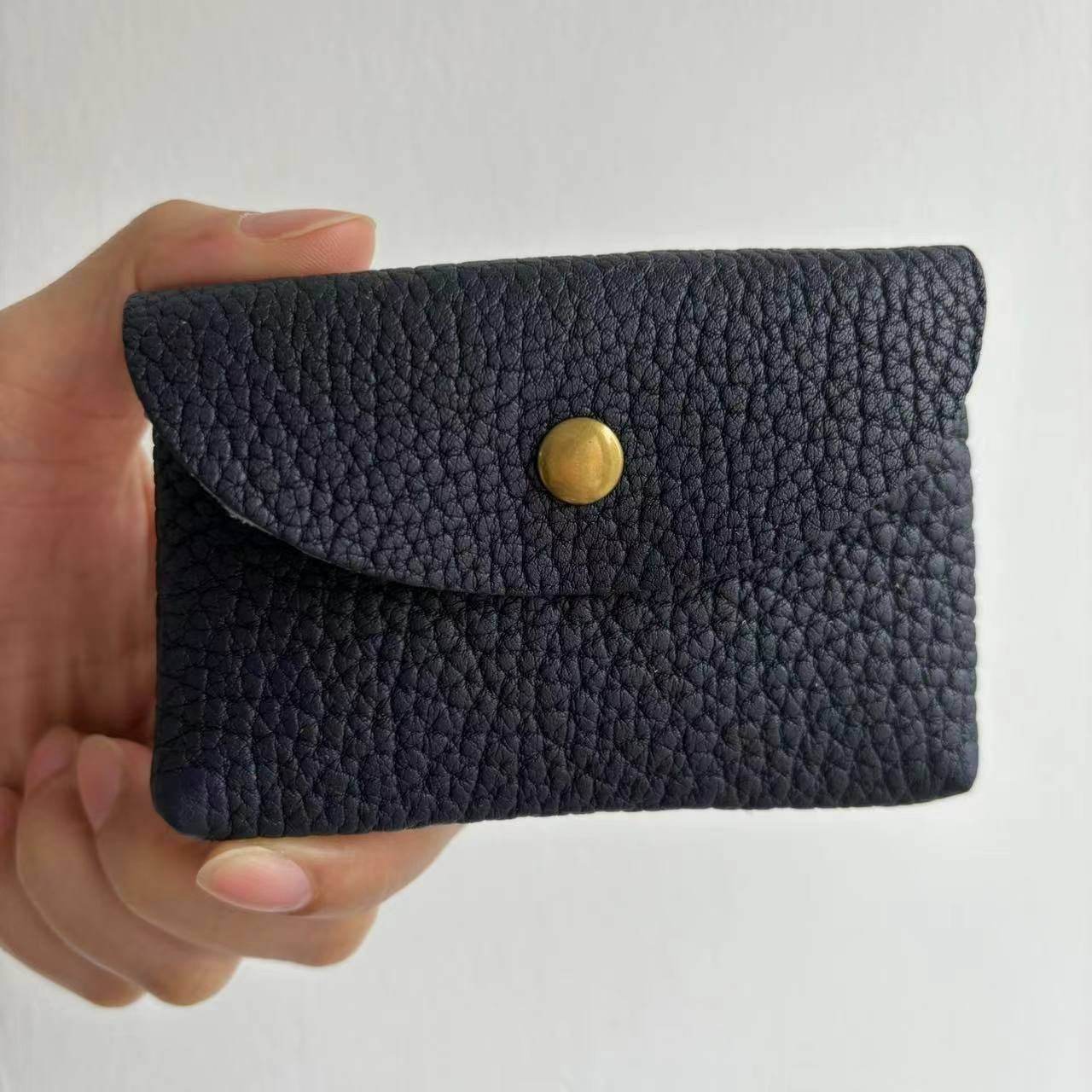First Layer Cattlehide Leather Fashion Hidden Hook Coin Pocket Card Holder Mini-Portable - Velora