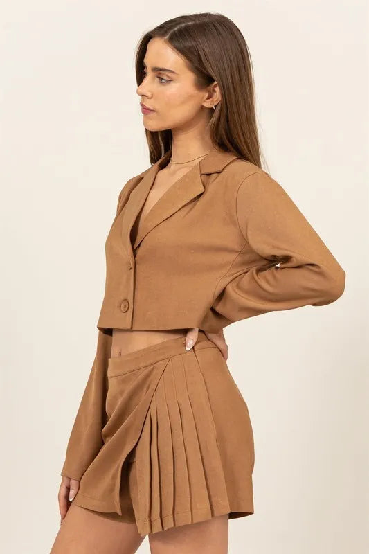 HYFVE Cropped Button-Down Blazer - Velora