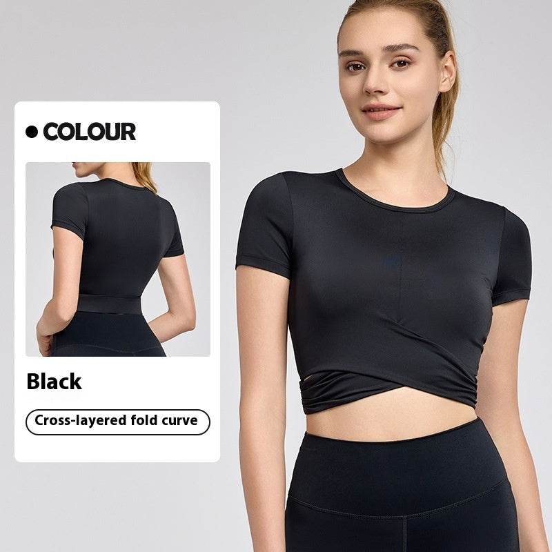 Fashion Short Sleeve Crop Workout Top for Women Yoga Crop Top - Velora