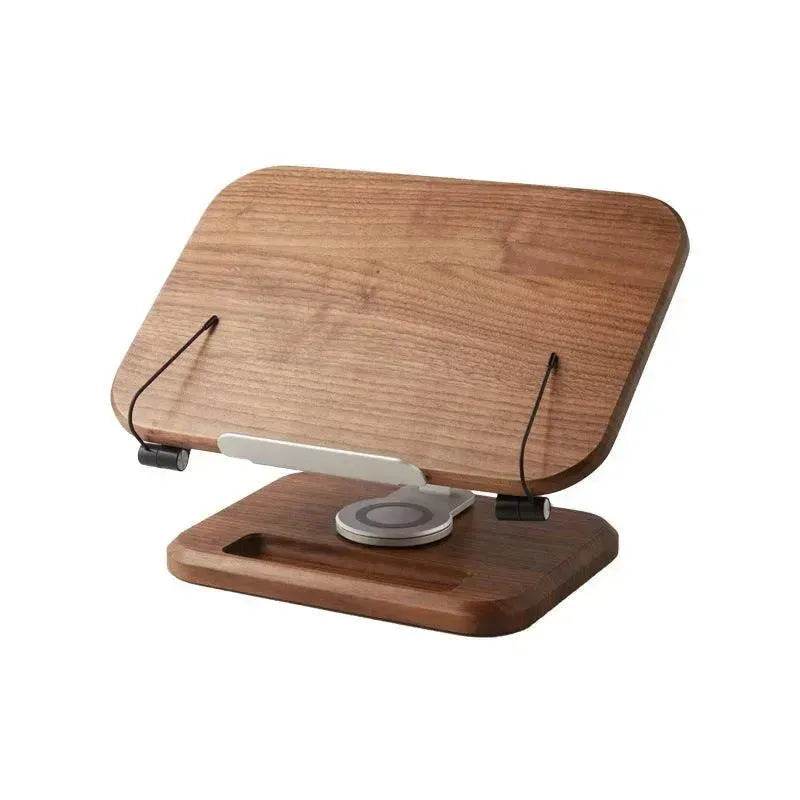 Black Walnut Solid Wood Reading Rack Adjustable Rotating Children's Reading Artifact IPad Bracket - Velora