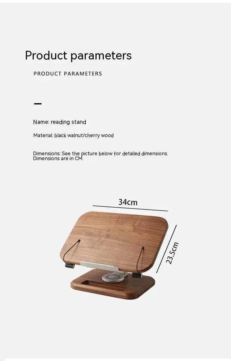 Black Walnut Solid Wood Reading Rack Adjustable Rotating Children's Reading Artifact IPad Bracket - Velora