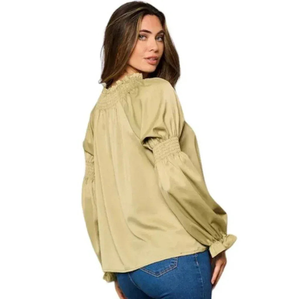 Blouse smockée femme
