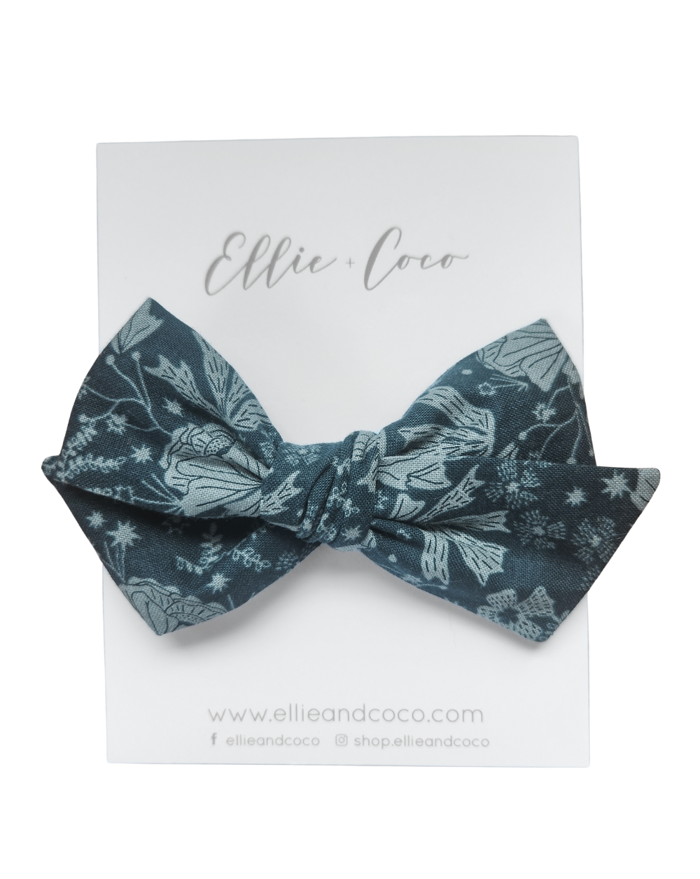 Blue Floral Oversize Bow - Velora