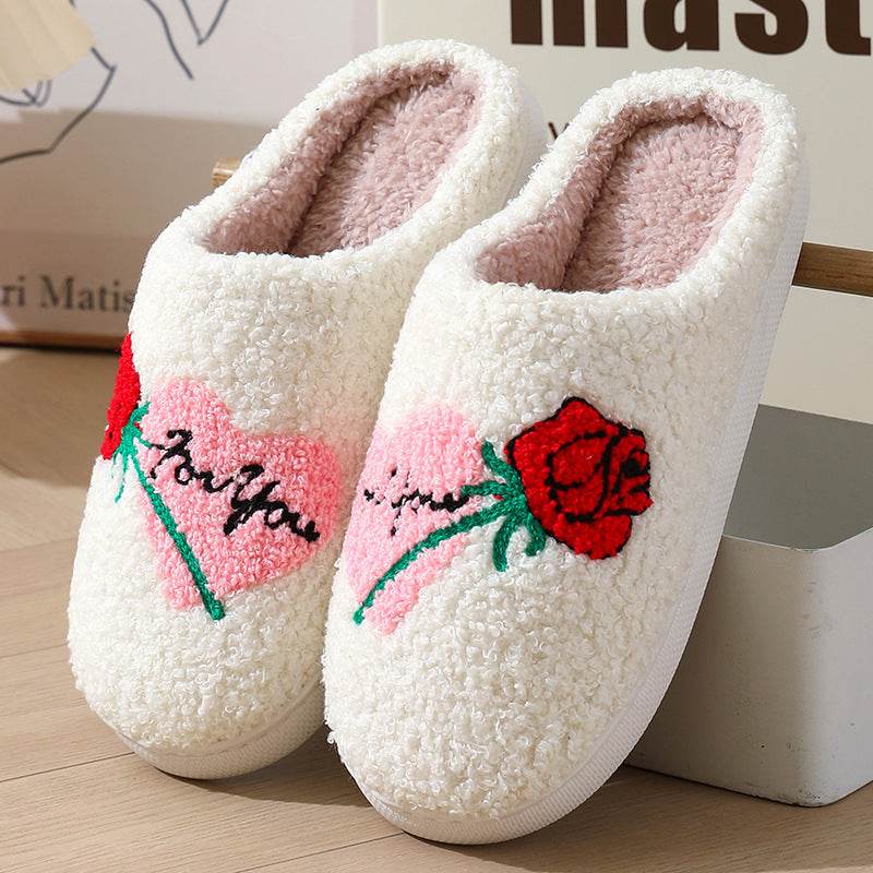 Women's Home Slippers Fashion Plush House Shoes For Valentine's Day - Velora