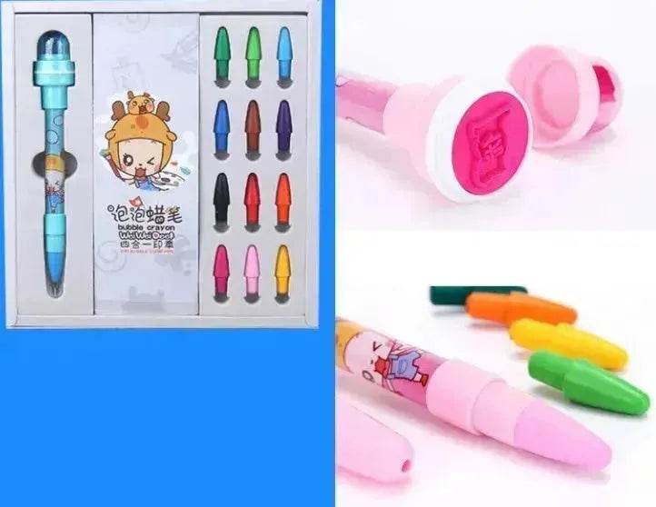 12 Color Bubble Crayon Painting Graffiti Seal for Children - Velora