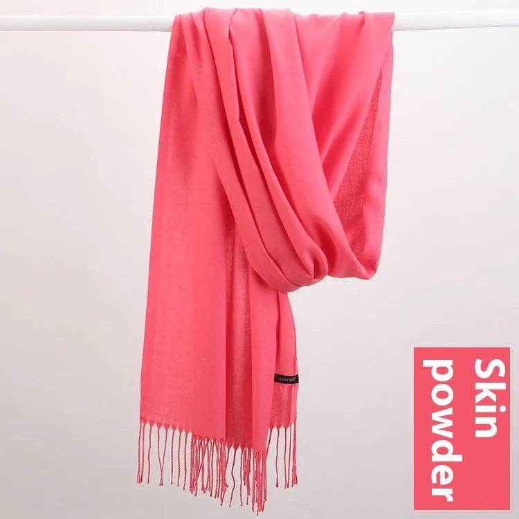 Pure Color Warm Keeping Scarf All-match Cashmere Shawl - Velora