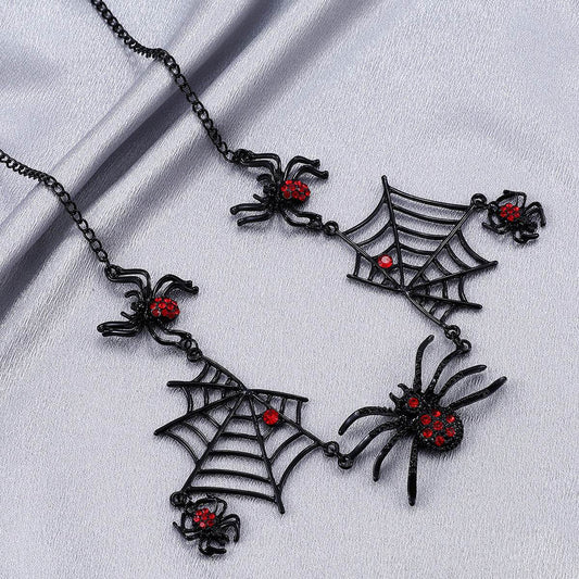 Halloween Spider And Spider Web Necklace Personality Clavicle Necklace Fashion Jewelry Accessories - Velora