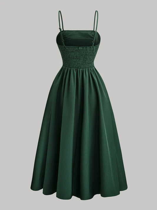 Smocked Square Neck Cami Dress - Velora