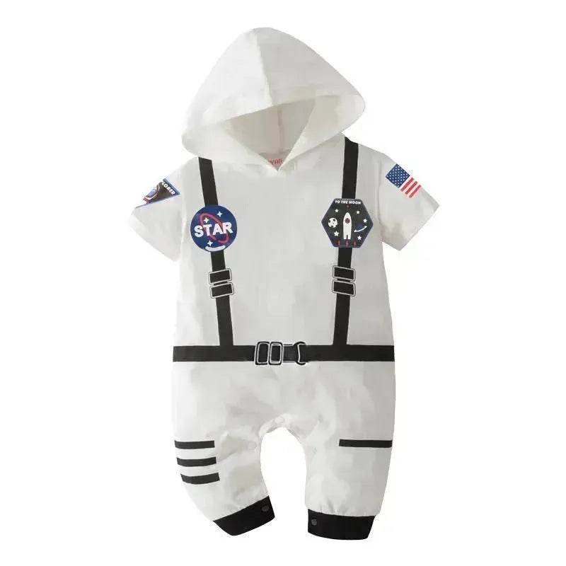 Space Suit Summer Long-sleeved Jumpsuit Holiday Pullover Clothes Baby boy Astronaut costume - Velora