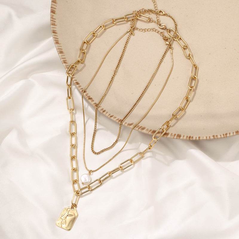 Cold Wind Multi-layered Wearing Head Long Necklace Clavicle Chain - Velora