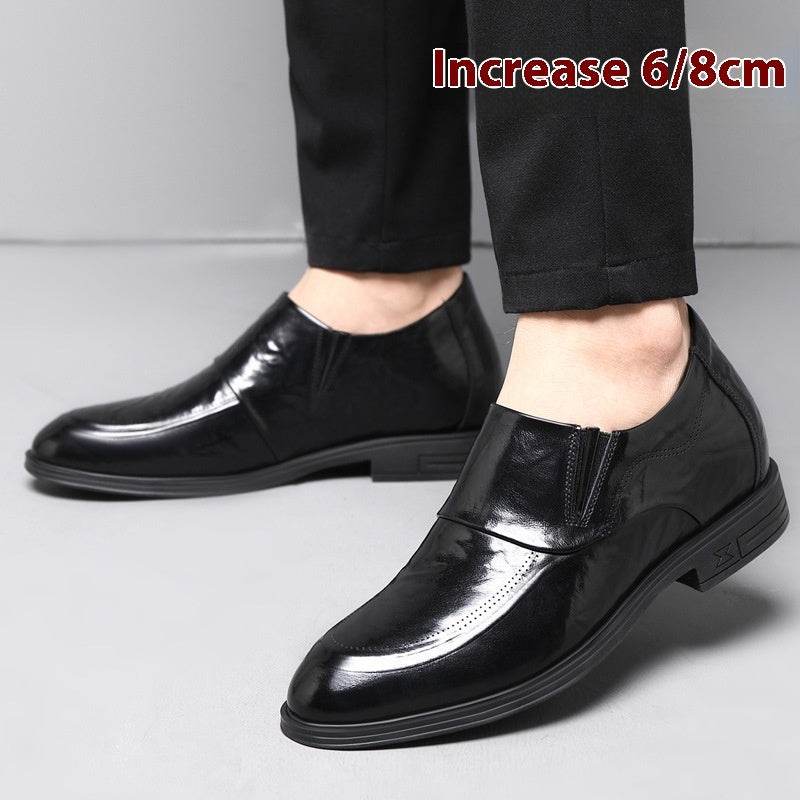 Men's Leather Business Inner Height Increasing Leather Shoes - Velora