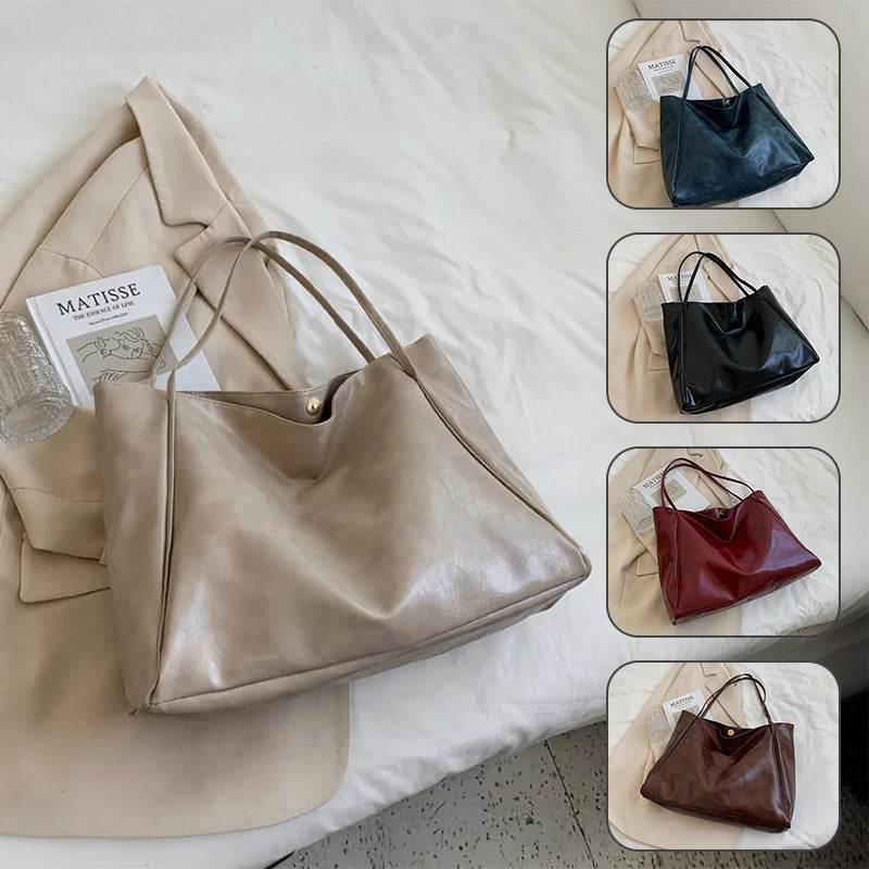 Fashion Handbag New Autumn And Winter Japanese And Korean Large Capacity Soft Leather Shoulder Bag Retro Casual Handbag - Velora