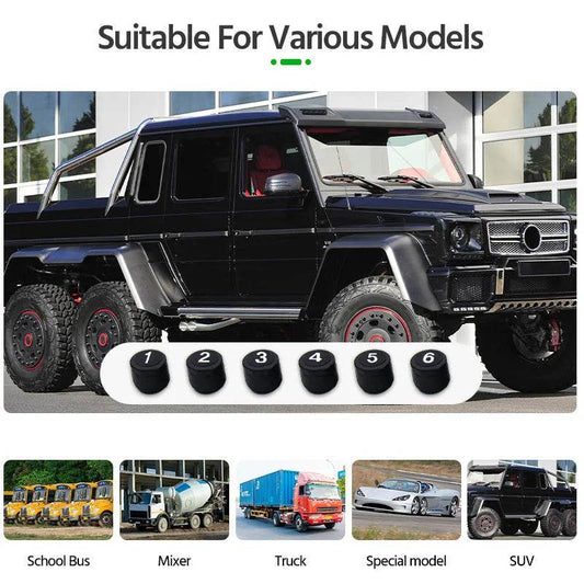 Auto Solar External Tire Pressure Monitor 6 Tire RV Trucks Car Vehicle - Velora