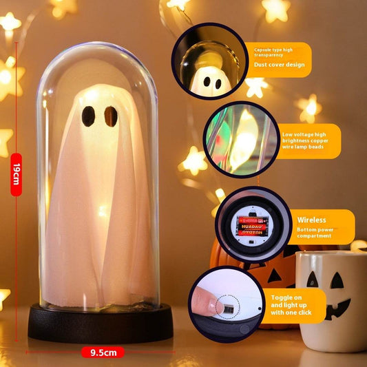 Halloween Atmosphere Decoration Desktop Ghost Small Night Lamp Ornaments - Velora