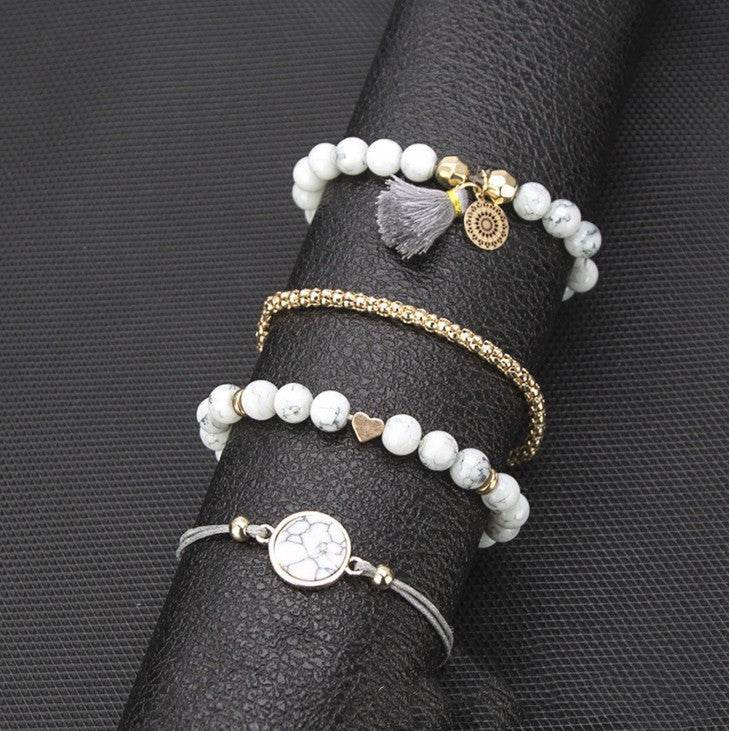 Turquoise Tassel Round Stone Bracelet AliExpress Fashion - Velora