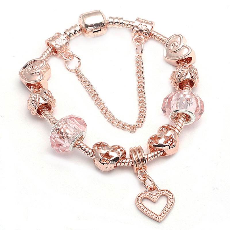 Fashion Love Geometric Rose Gold Bracelet Women's Jewelry - Velora
