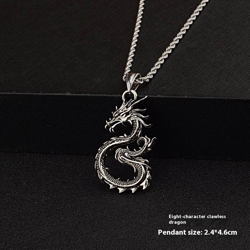 Fashion Jewelry Dragon Sword Pendant Necklace Paved Black Color Jewelry For Men Boy Christmas Gifts - Velora