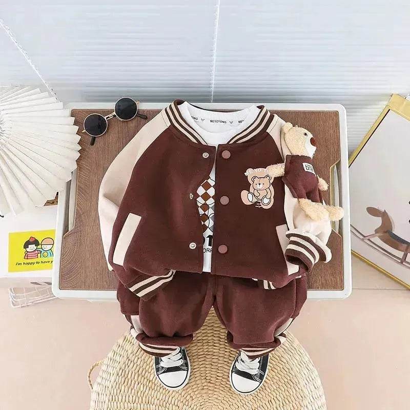 Children Fashionable Long Sleeve Three-piece Sweater Set - Velora