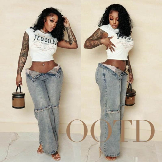 Y2k Baggy Wide Leg Jeans Women Vintage Streetwear Washed Denim Pants Grunge Basic Slouchy Trousers - Velora