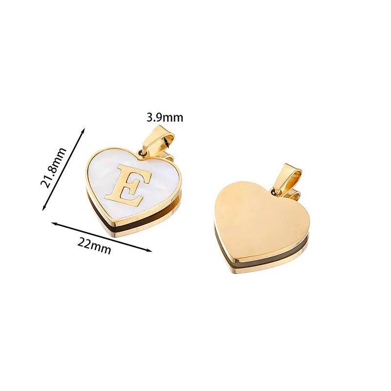 26 Letter Heart-shaped Necklace White Shell Love Clavicle Chain Fashion Personalized Necklace For Women Jewelry Valentine's Day - Velora