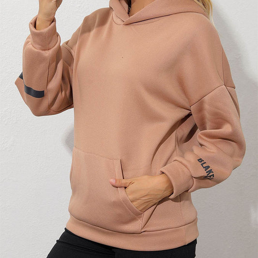 Women's Fashion Printed Thickening Fleece Loose Hooded Sweater - Velora