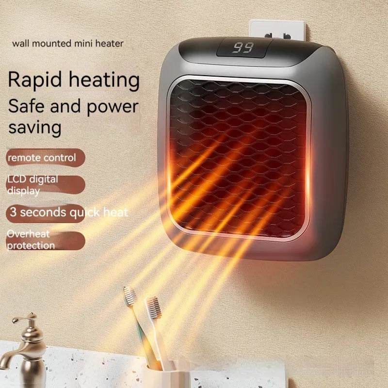 Remote Control Mini Fan Room House Space Heater Warm Artifact - Velora
