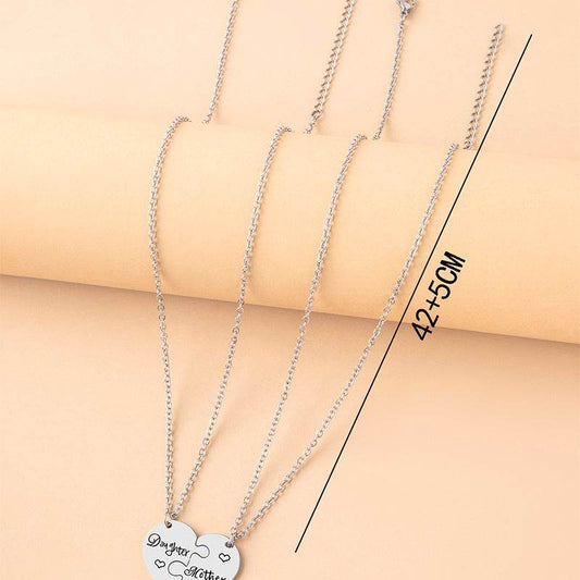 2 PCS mother Daughter Necklace gift idea Puzzle Necklace - Velora