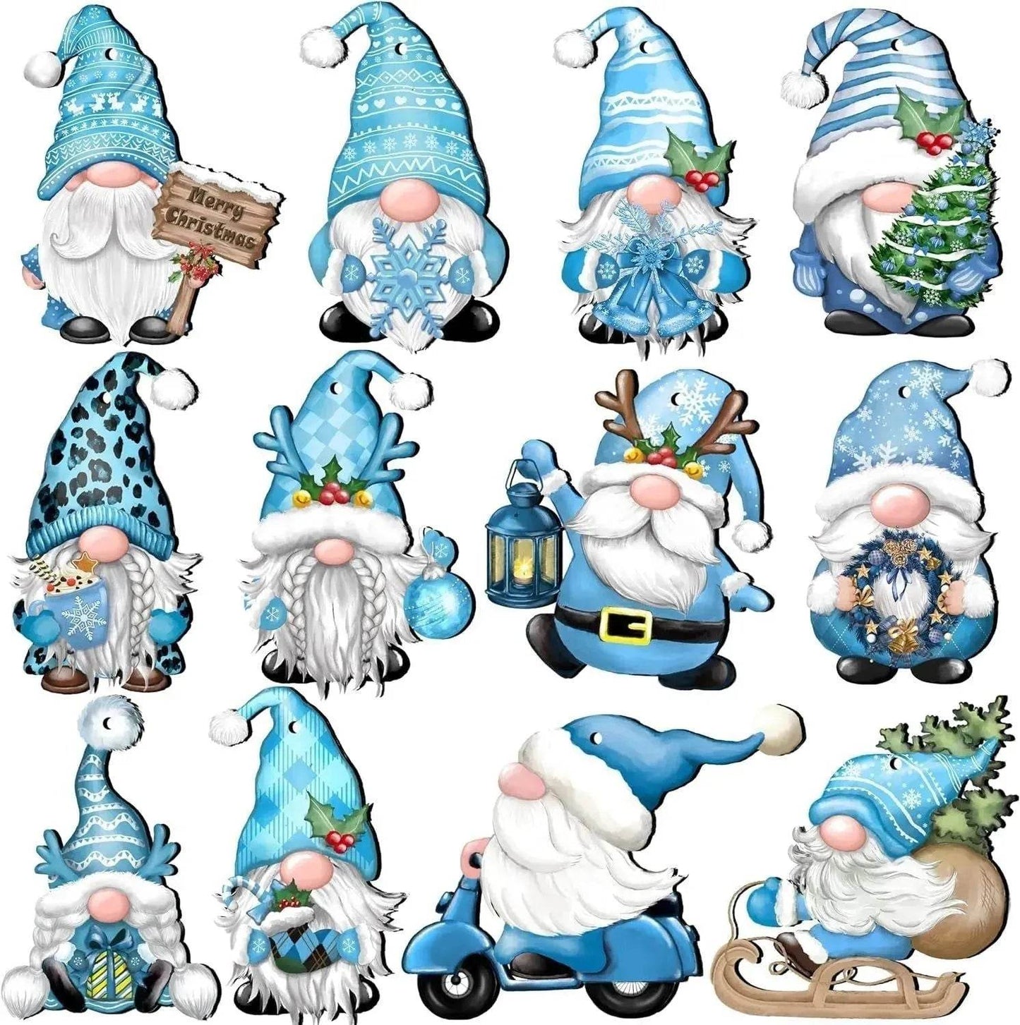 24 PCs Christmas Wooden Hanging Ornaments - Velora