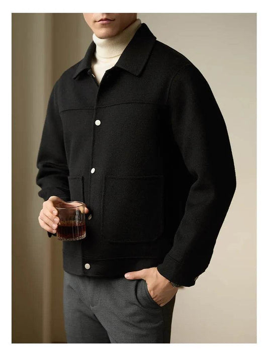 Men's Short Double-faced Woolen Goods Jacket - Velora