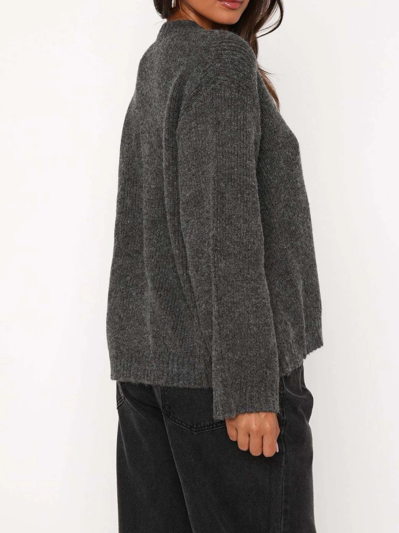 Open Front Tied Sweater Cardigan - Velora