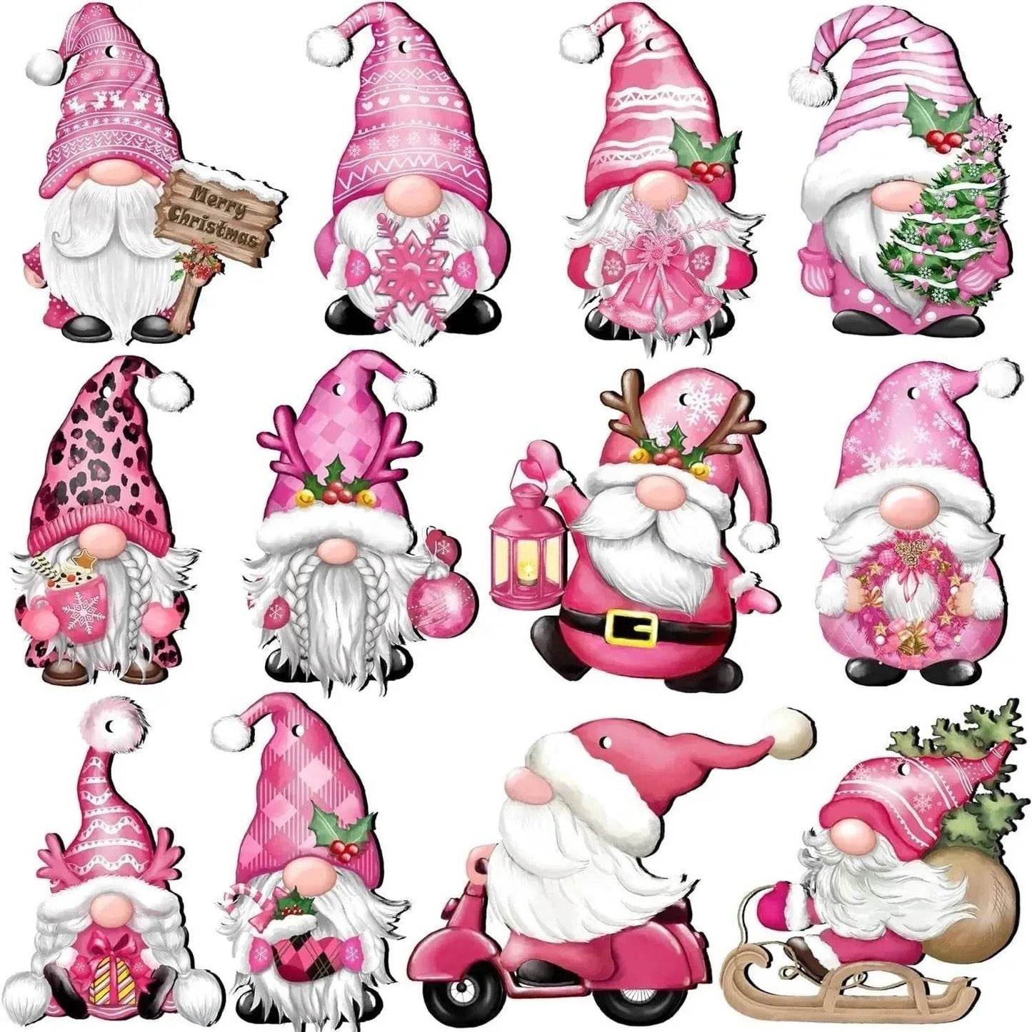 24 PCs Christmas Wooden Hanging Ornaments - Velora